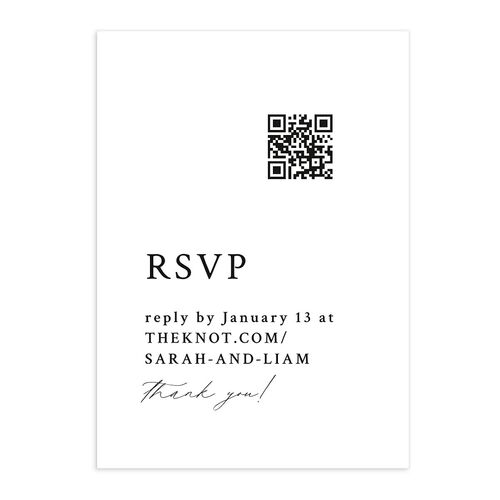 Elevated Minimalist Ampersand QR Code RSVP Cards Midnight Signature Standard