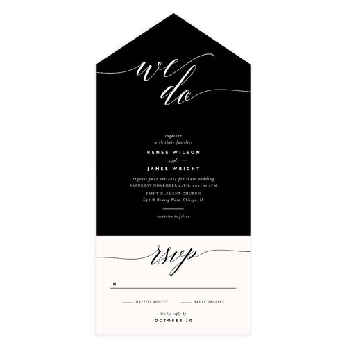 We Do All-in-One Wedding Invitations Midnight Signature Light Both Recipient and Return Addresses No