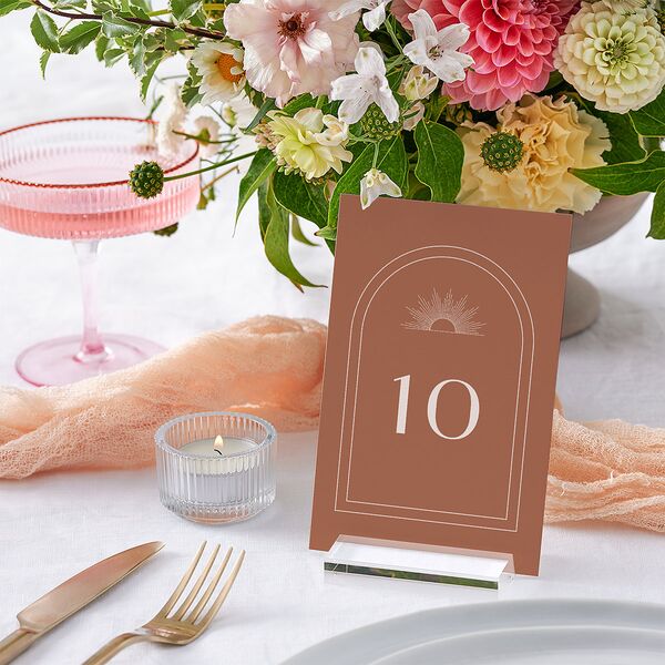 Modern Romantic Table Numbers Chestnut Signature