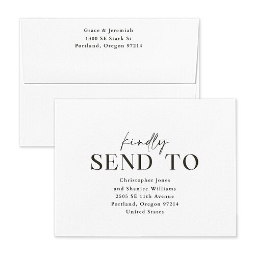 Foundation Save the Date Magnet Envelopes Blue Pure White Return Address Signature Standard