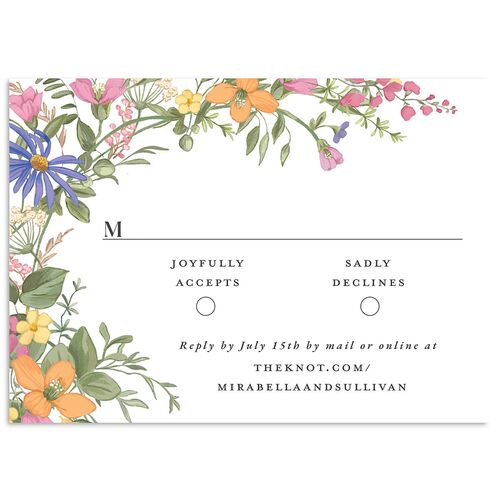 Whimsical Wildflower Garden Wedding Response Cards Daffodil Signature Standard