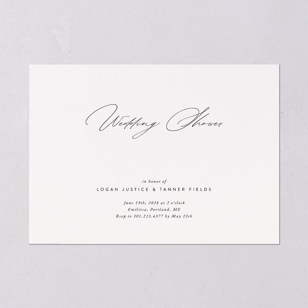 Romantic Minimal Rehearsal Dinner Invitations Snow Signature Blank
