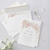 Luxury Floral Foil Wedding Invitations Gold Desert Rose Signature Blank No Standard