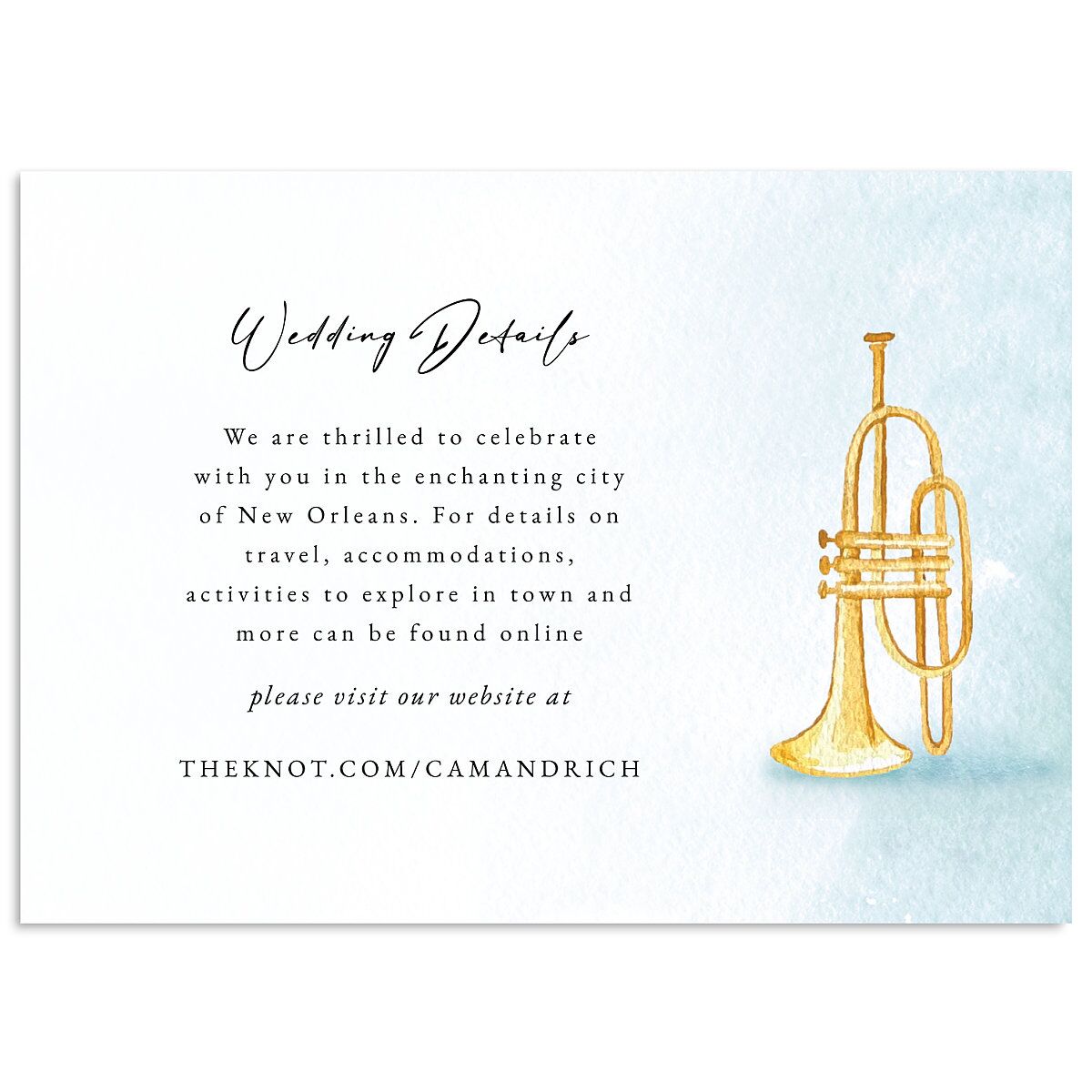 New Orleans Wedding Enclosure Cards