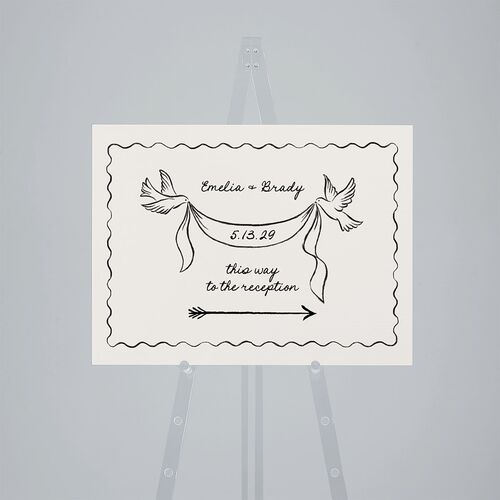 Vintage Lovebird Banner Standard Direction Sign Medium Linen Standard Outdoor Corrugated M Direction