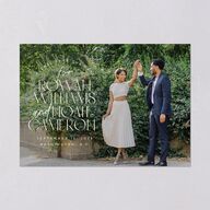Headline Save the Date Cards Navy Signature smooth Blank No Standard
