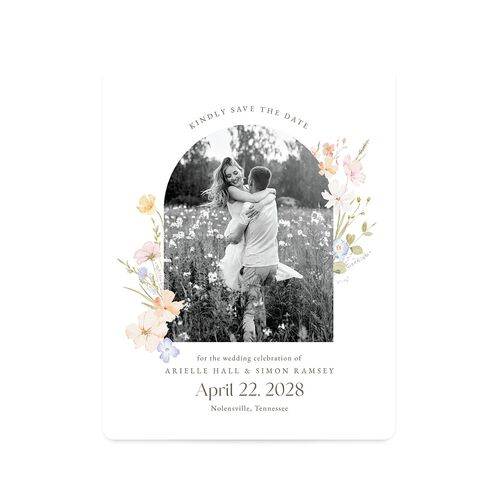 Wildflower Photo Save The Date Magnets Lilac Magnet Paper