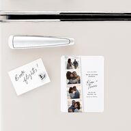 Modern Photobooth Save The Date Magnets Pure White Magnet Paper