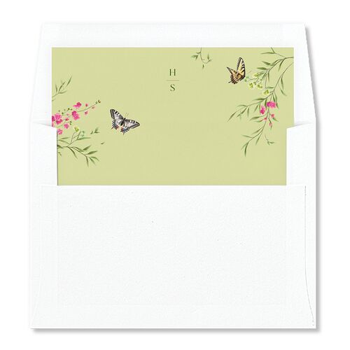 Rustic Butterflies Envelope Liners Scottish Green Standard