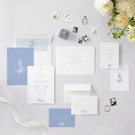 Coastal Oysters and Anchors Wedding Invitations Sea Blue Signature Blank No Standard