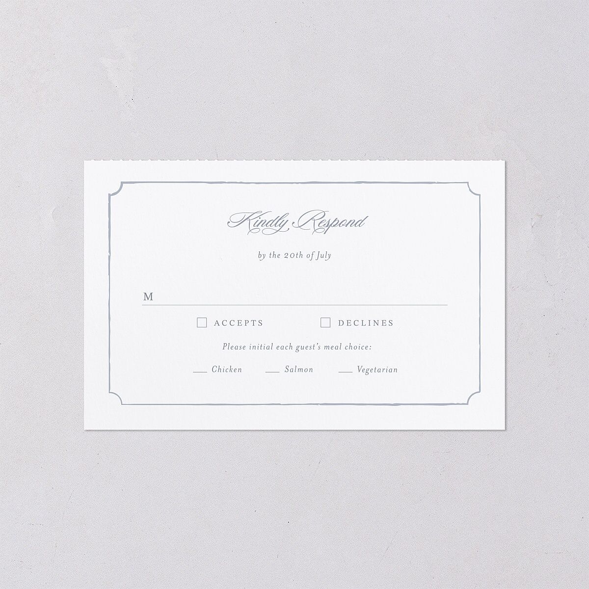 Vintage Hydrangea Garden Crest All-in-One Wedding Invitations Slate Signature Light Both Recipient and Return Addresses No
