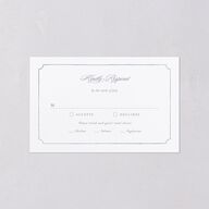 Vintage Hydrangea Garden Crest All-in-One Wedding Invitations Slate Signature Light Both Recipient and Return Addresses No