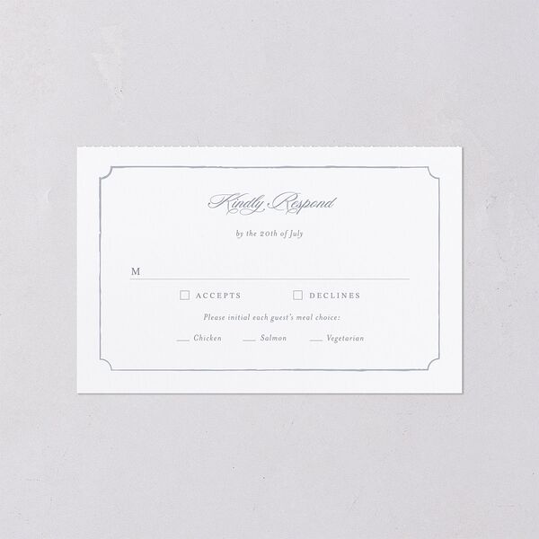 Vintage Hydrangea Garden Crest All-in-One Wedding Invitations Slate Signature Light Both Recipient and Return Addresses No