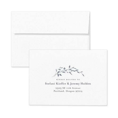 Oval Garland Response Card Envelopes Navy White Return Address Signature Standard