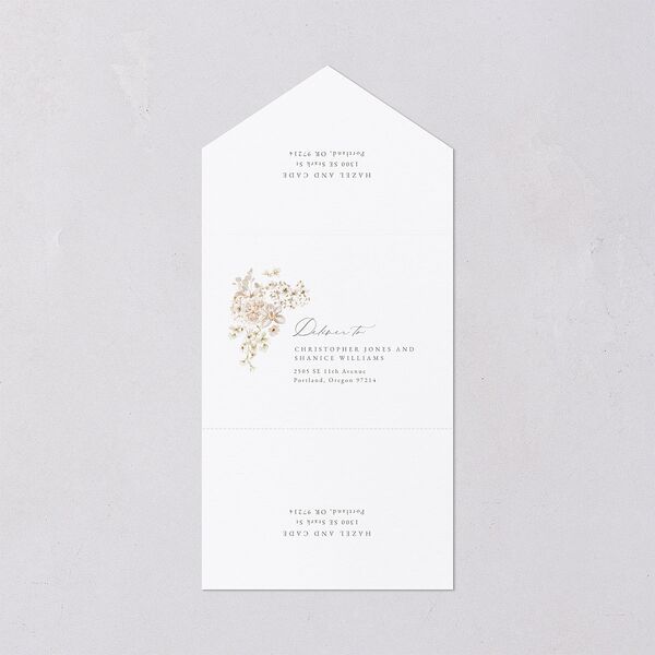 Luxury Floral Archway All-in-One Wedding Invitations Dijon Signature Light Both Recipient and Return Addresses No