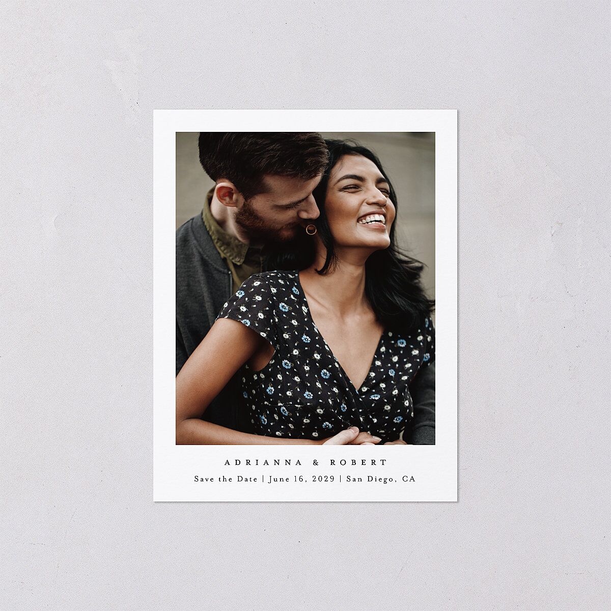 Simple Photo Save the Date Petite Cards Pure White Signature smooth Blank No Standard
