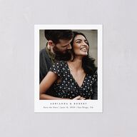 Simple Photo Save the Date Petite Cards Pure White Signature smooth Blank No Standard