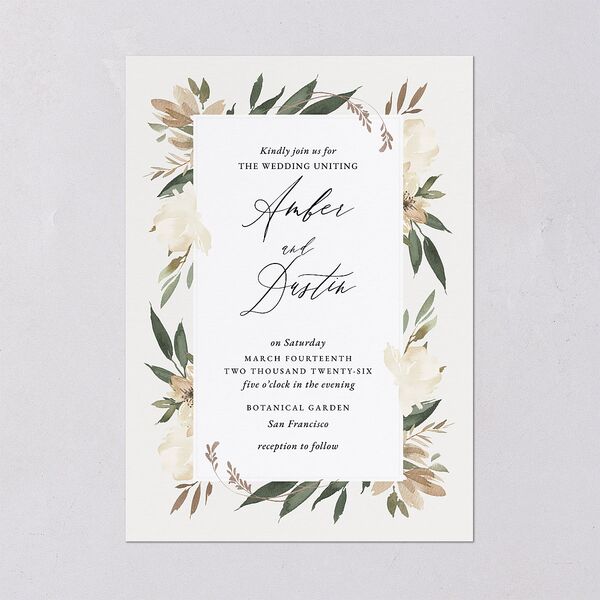 Neutral Greenery Wedding Invitations Thyme Signature Blank No Standard