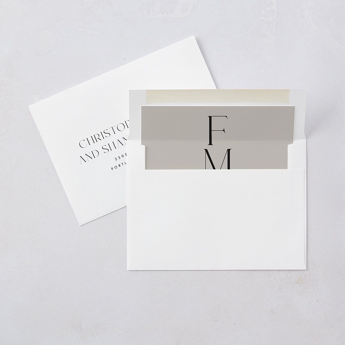 Modern Initials Wedding Invitations Midnight Signature Blank No Standard