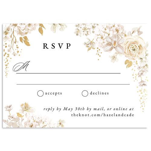 Luxury Floral Foil Wedding Response Cards Gold Licorice Signature Standard