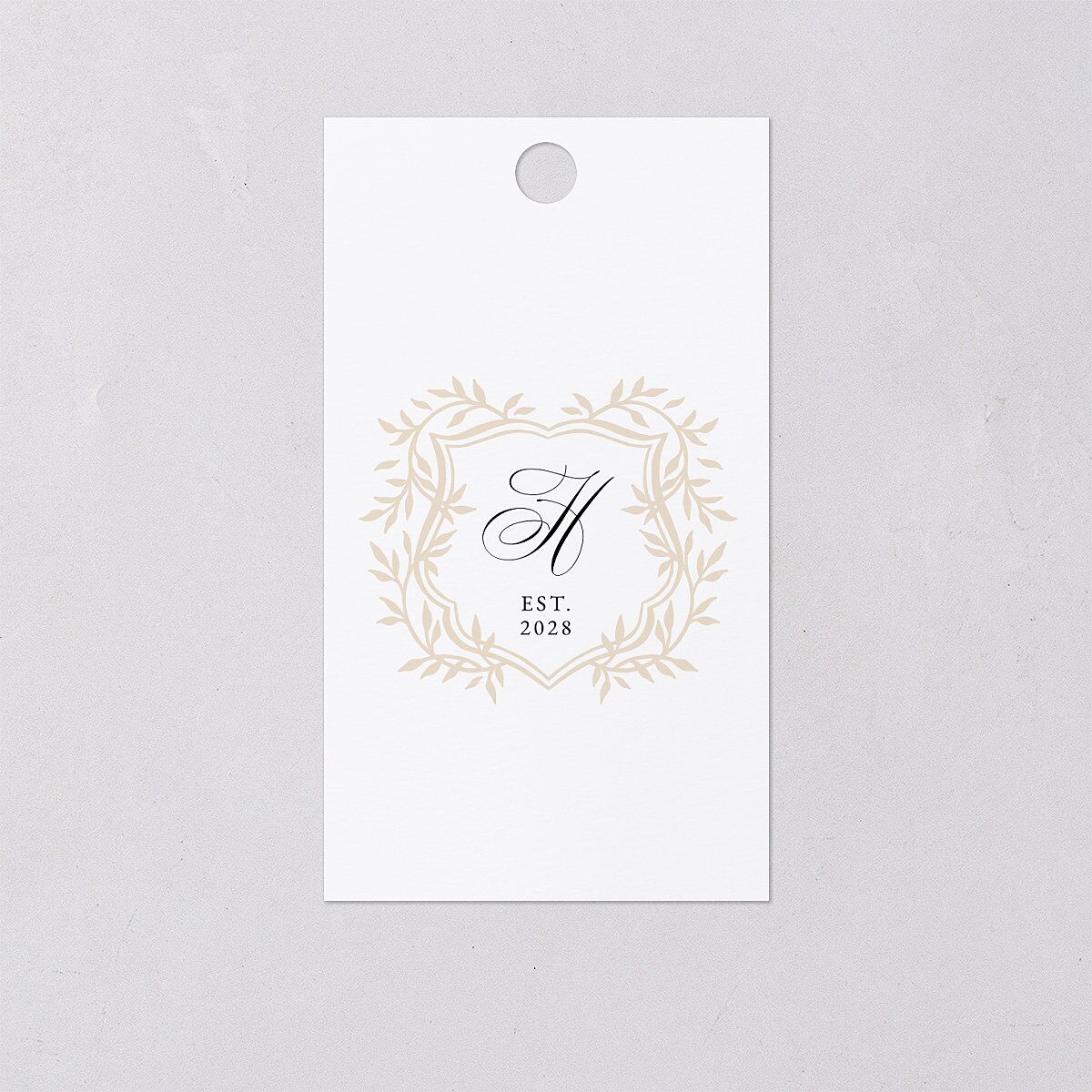 Formal Crest Favor Gift Tags Gold Pure White Signature