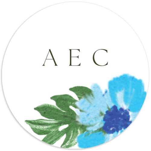 Flores Tropicais Wedding Stickers Cruise Circle