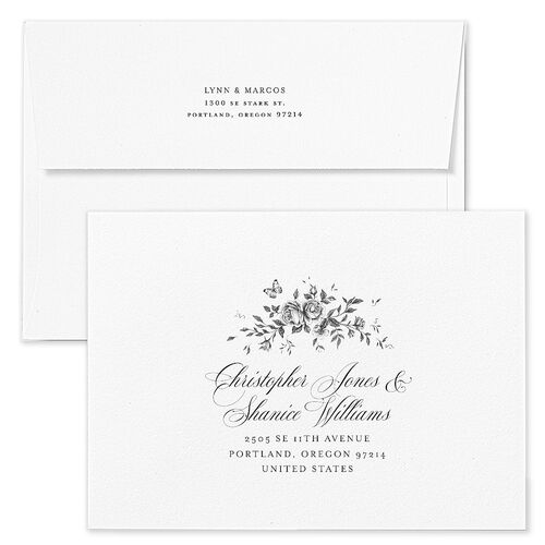 Rose Crest Photo Save The Date Card Envelopes Linen Rose Recipient Address Signature Standard