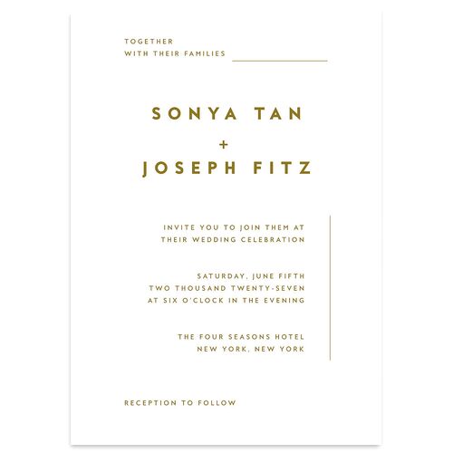 Simply Modern Wedding Invitations Umber Signature Blank No Standard