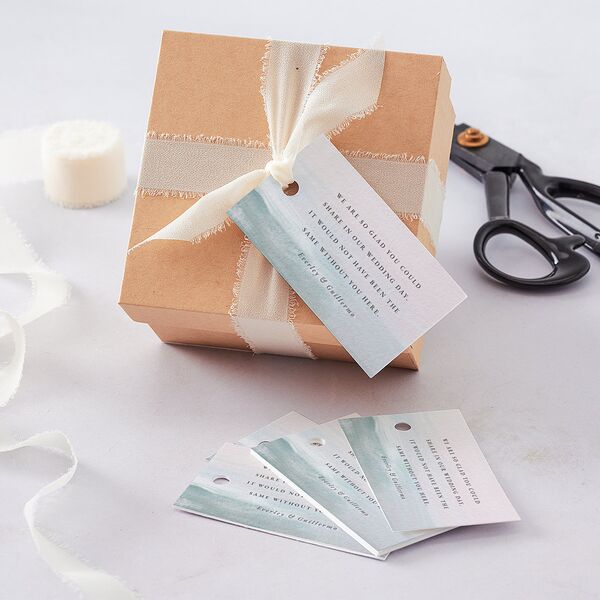Abstract Beach Favor Gift Tags Regency Blue Signature