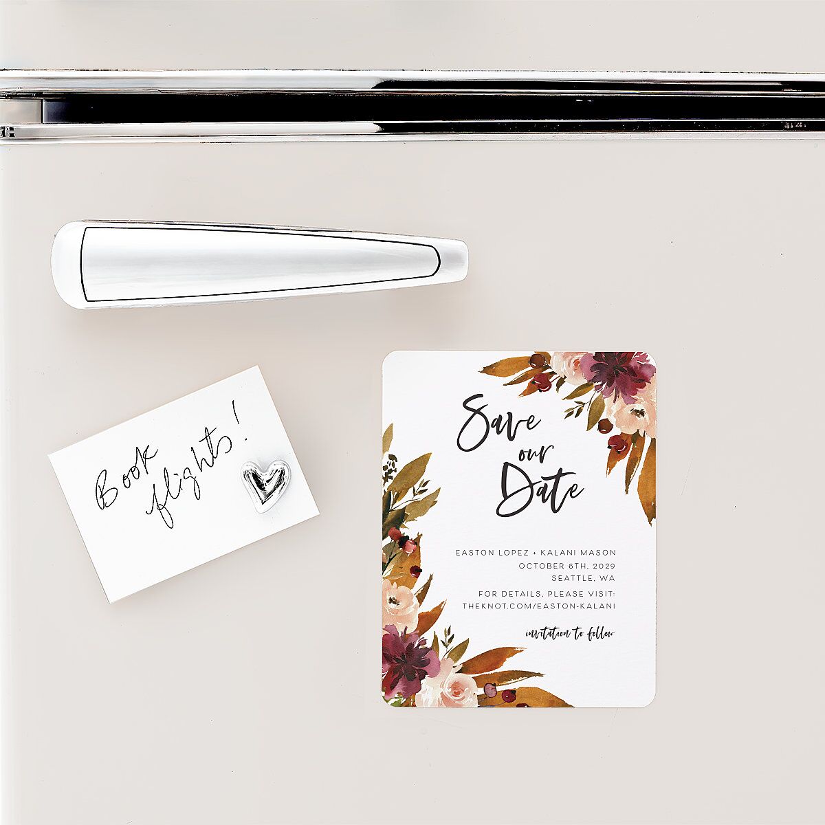 Fall Foliage Save The Date Magnets Chestnut Magnet Paper