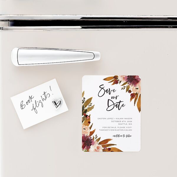 Fall Foliage Save The Date Magnets Chestnut Magnet Paper
