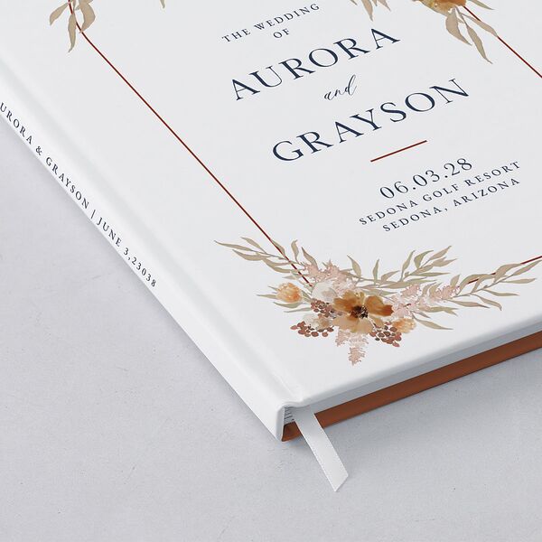 Bohemian Arch Wedding Guest Book Copper