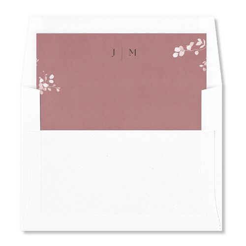 Fairytale Eucalyptus Foil Envelope Liners Burgundy Standard