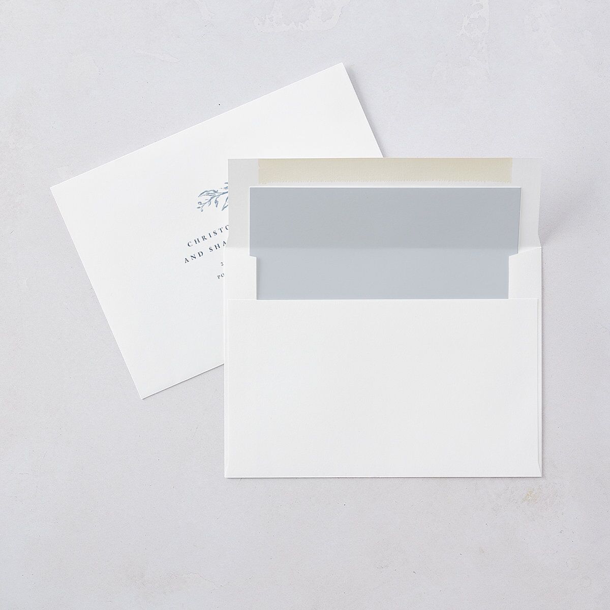 Classic Floral Wedding Invitations Dusty Blue Signature Blank No Standard