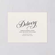 Elegant Hollywood Calligraphy All-in-One Wedding Invitations Licorice Signature Light Both Recipient and Return Addresses No