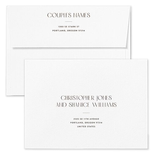 Vintage Nouveau Floral Rehearsal Dinner Invitation Envelopes Blue Standard Pear Both Recipient and Return Addresses Signature