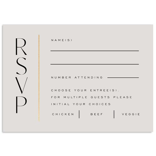 On This Day Wedding Response Cards Gold Charcoal Signature Standard