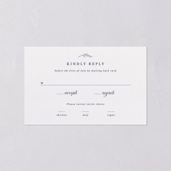 Elegant Garland Crest All-in-One Wedding Invitations Sapphire Signature Light Both Recipient and Return Addresses No