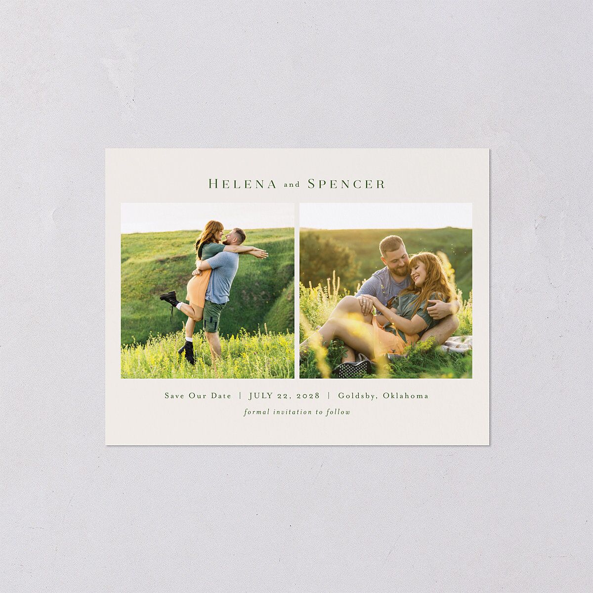 Rustic Butterflies Save the Date Petite Cards Scottish Green Signature smooth Blank No Standard