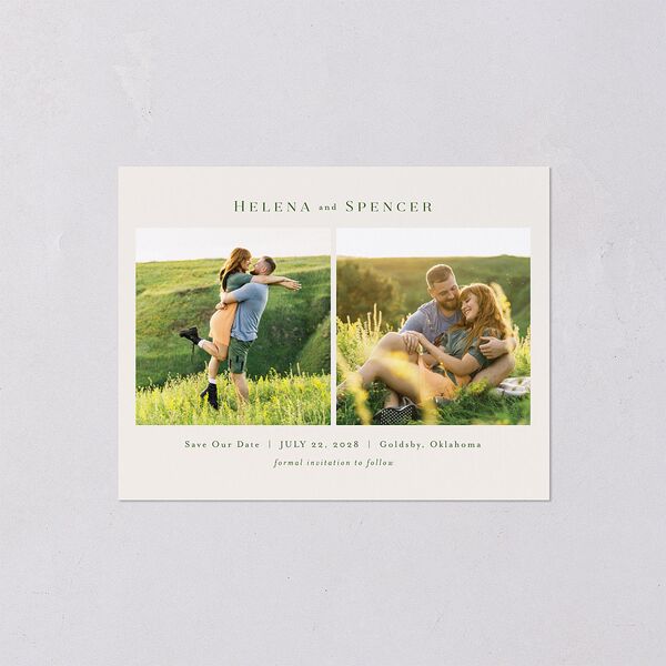 Rustic Butterflies Save the Date Petite Cards Scottish Green Signature smooth Blank No Standard