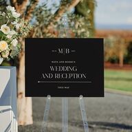 Monogram Portrait Standard Direction Sign Medium Midnight Standard Indoor Foam Core M Direction