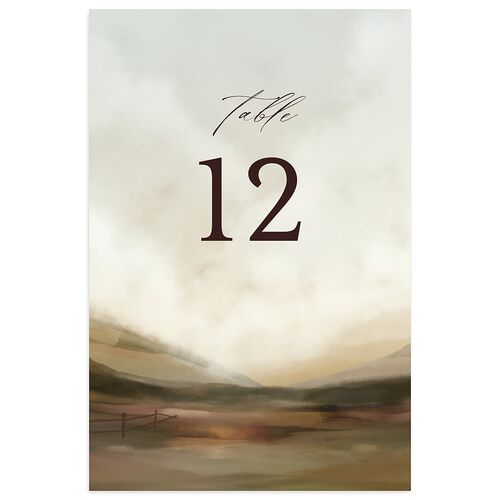 Western Valley Table Numbers Tan Signature