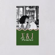 Wavy Frame Photo Favor Gift Tags Scottish Green Signature