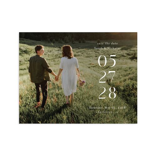 Greenery Altar Save the Date Petite Cards Driftwood Signature smooth Blank No Standard