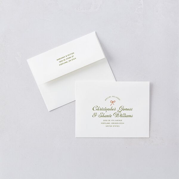 Whimsical Drawn Flowers Thank You Card Envelopes White Thyme Both Recipient and Return Addresses Signature Standard