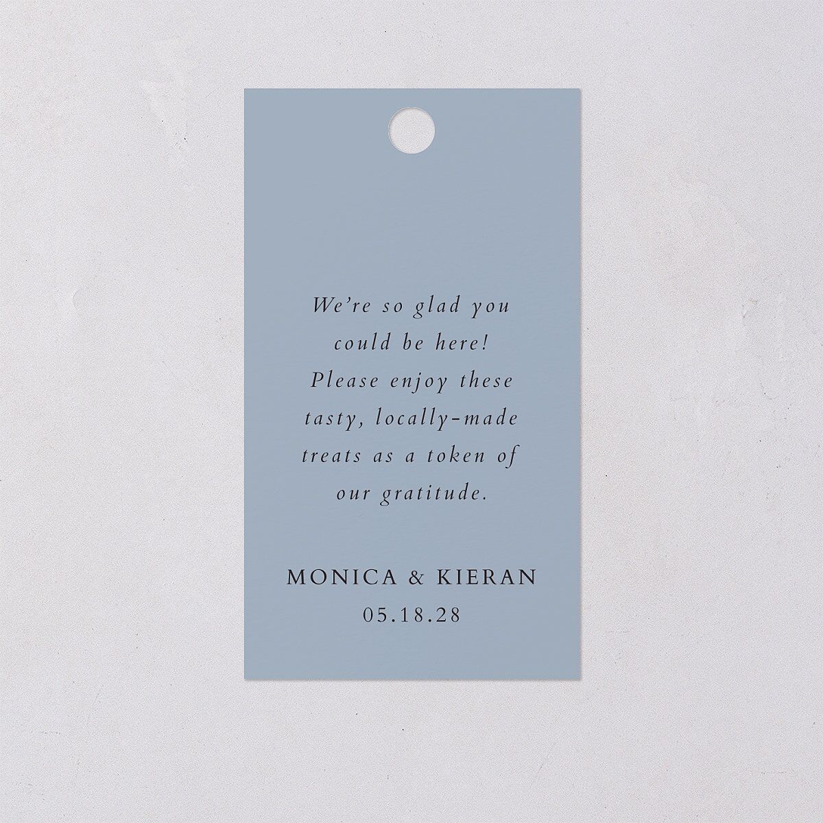 Romantic Laurel Favor Gift Tags Dusty Blue Signature