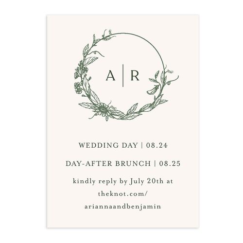 Botanical Arch QR Code RSVP Cards Hunter Green Signature Standard