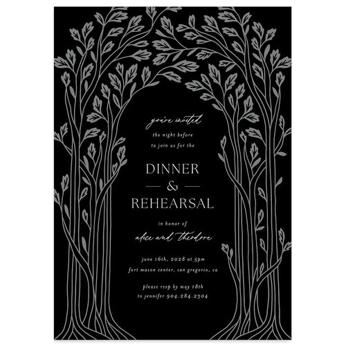 Arboretum Archway Rehearsal Dinner Invitations Licorice Signature Blank Standard