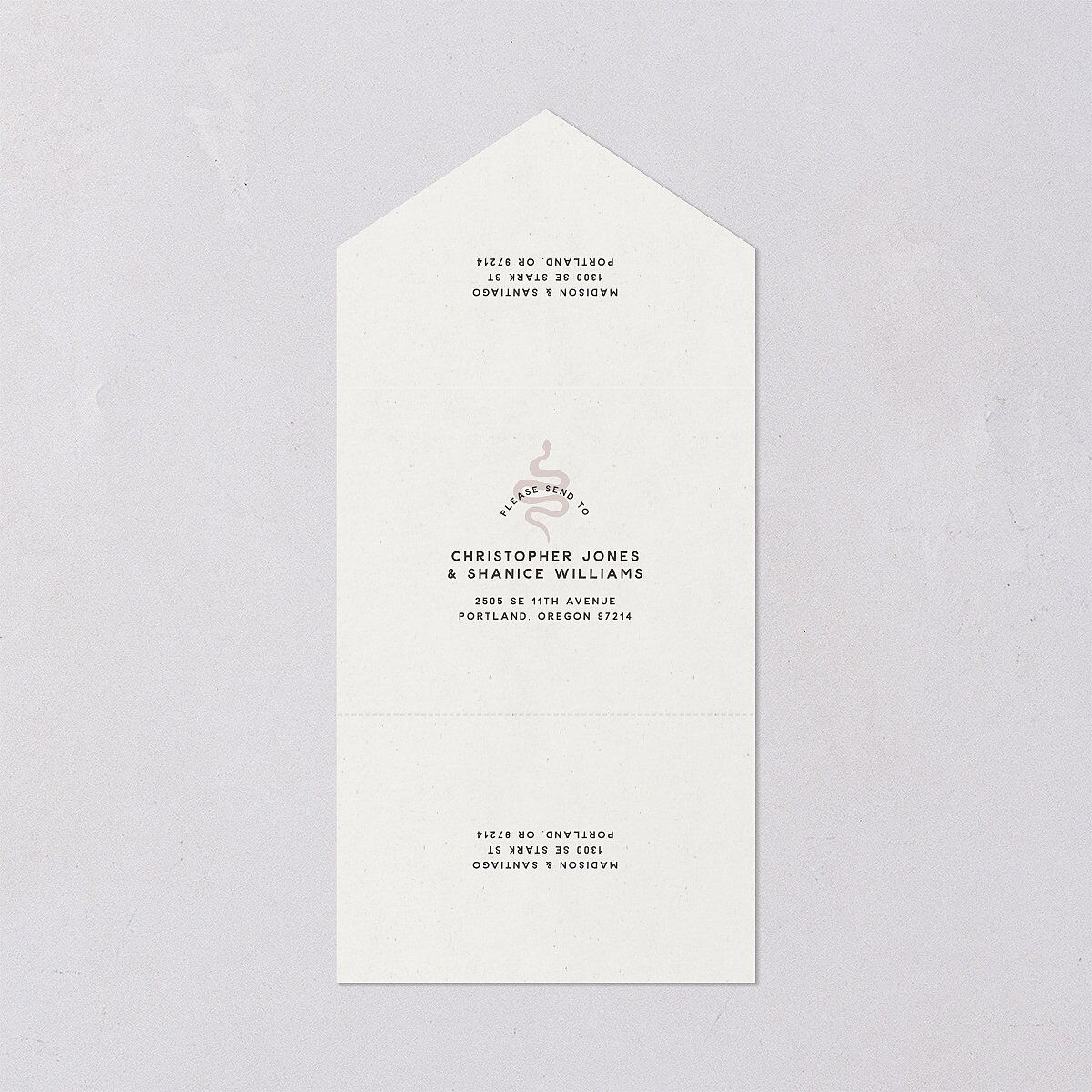 Hitched in Texas All-in-One Wedding Invitations Charcoal Signature Light Both Recipient and Return Addresses No