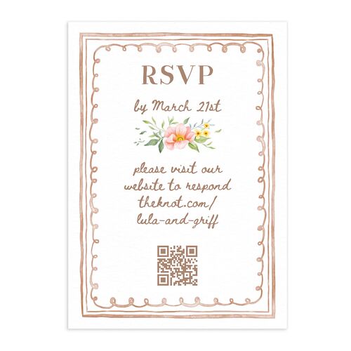Countryside Crest QR Code RSVP Cards Mocha Signature Standard